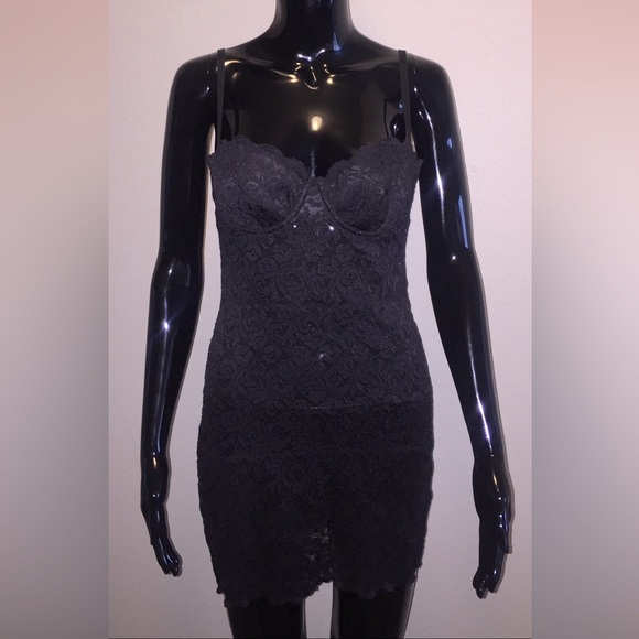 Marciano Black Lace Corset Bustier Longline Bra Tank in Small Stretchy and Sheer - Picture 1 of 10